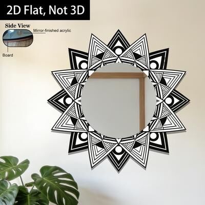 Fusion Finds Mandala Flower Acrylic Mirror Decor For Home, Office & Yoga Room Wall Art Mandala Flower Acrylic Mirror Decor For Home, Office & Yoga Room Wall Art