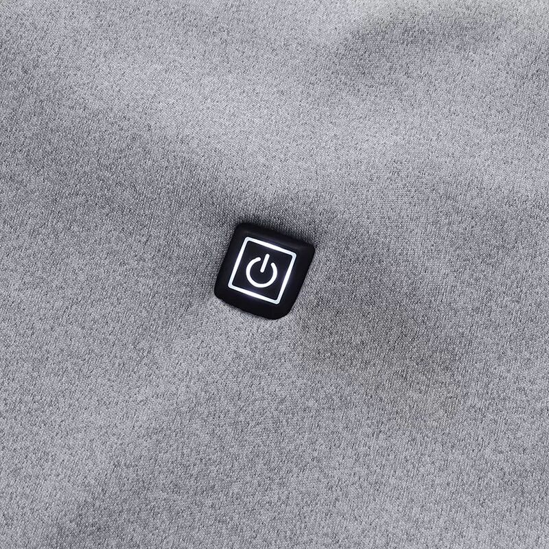 INF Beheizter Hoodie mit fünf Heizzonen, drei Heizstufen und 5V-USB-Stromversorgung L Grau