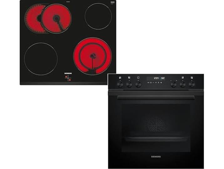 Siemens iQ500 Einbauherd Set mit Elektrokochfeld 60 x 60 cm PQ522KAAB Made in Germany, activeClean®, Schnellaufheizung und coolStart, Backofen-Selbstreinigung