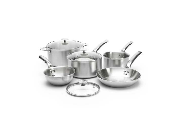 De Buyer Set de casseroles Alchimy de Buyer avec couvercle en verre 8 pièces