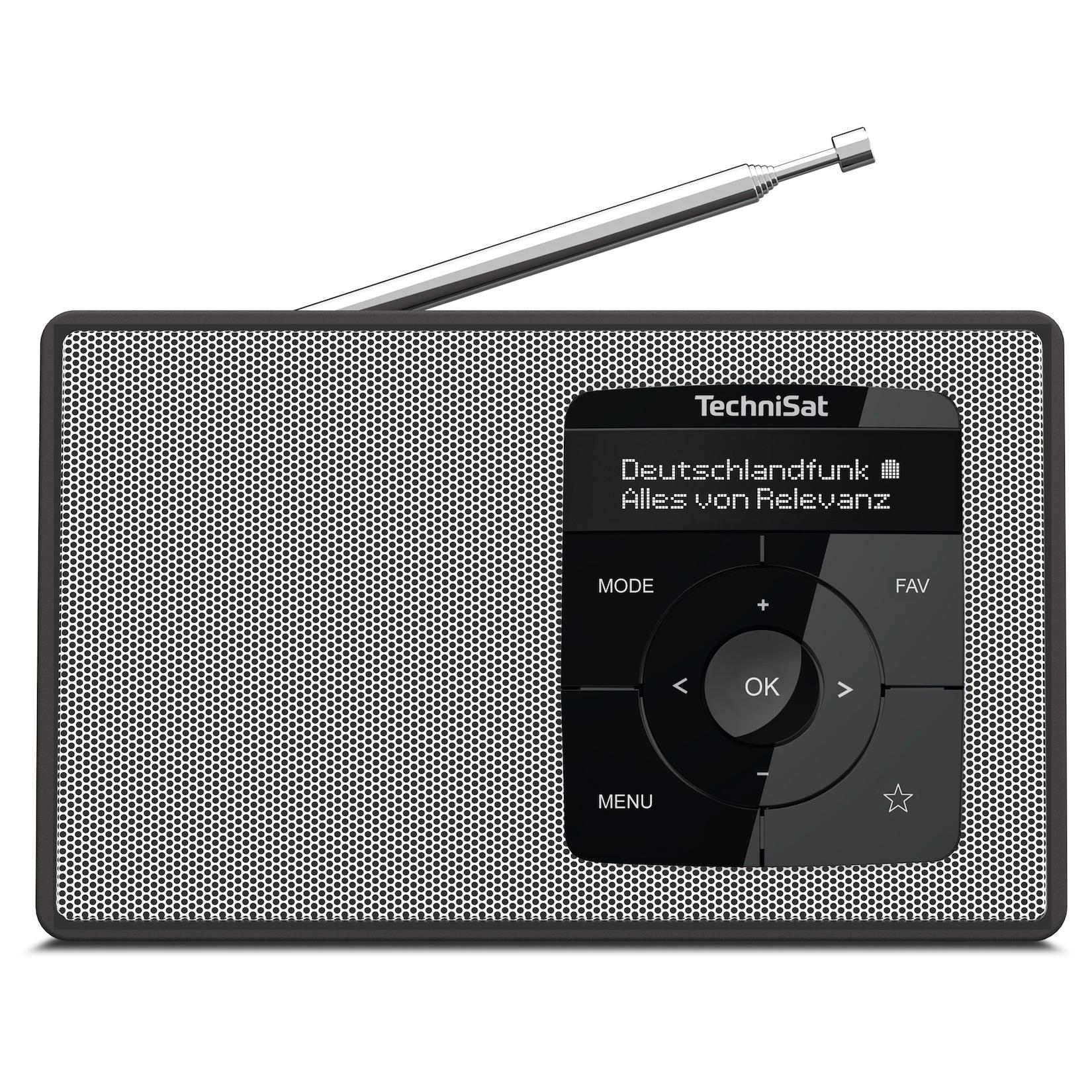 TechniSat DIGITRADIO 2 Portables DAB+/UKW-Radio, Bluetooth schwarz/weiß