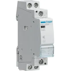 Hager Installationsschütz, 25A, 230V/AC/DC, 2S, 1900W/AGL, 950VA/LL, 1TE, ESC225S