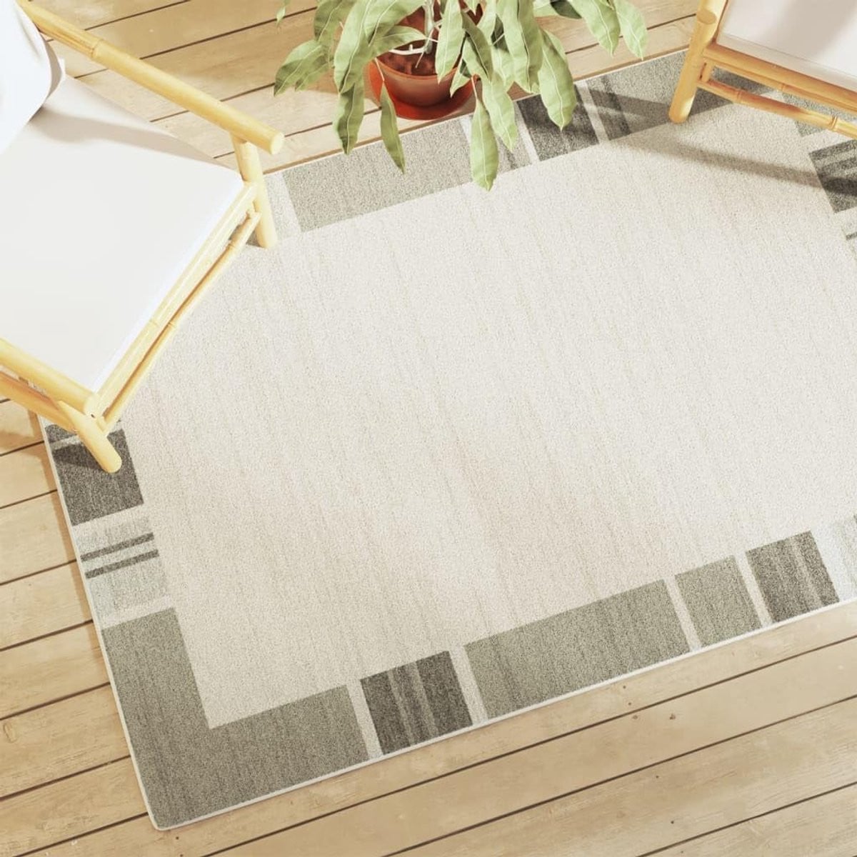 Grens Laagpolig Tapijt - Zacht Vloerkleed voor Binnen en Buiten met Antislip Onderkant - B/D: 120 x 180 cm