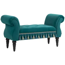 HOMCOM HOMCOM Luxus Sitzbank Polsterbank Hockerbank Kautschuk Polyester Grau