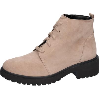 Schnürstiefelette WALDLÄUFER, Damen, Gr. 4 (37), beige (naturfarben), Veloursleder, Schuhe Schnürstiefelette, Schnürboots in klassischer Optik, bequeme Weite-G