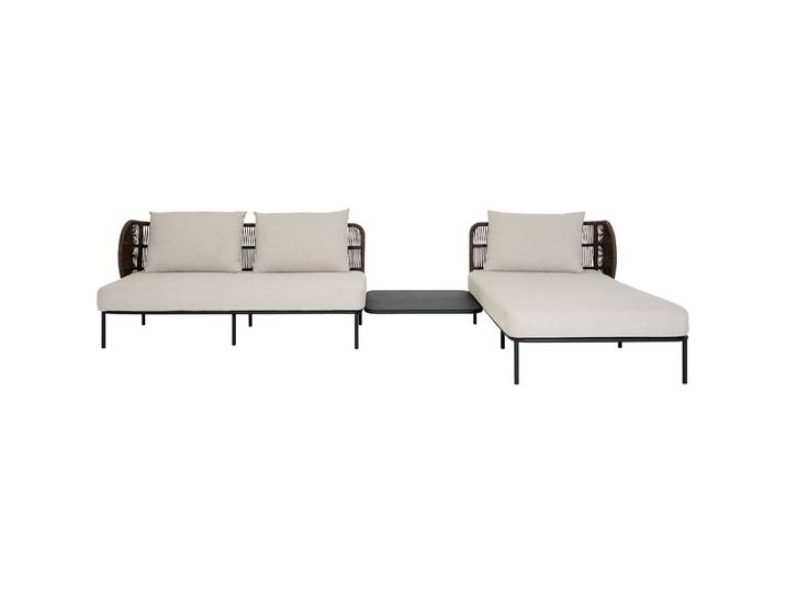 Gartenlounge Luno grau/schwarz Aluminium 2 B 347 T 100 cm