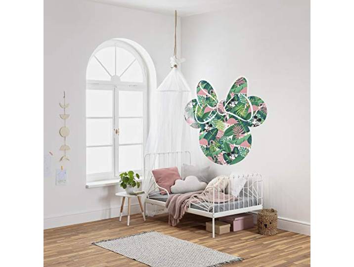 Disney selbstklebende und konturgeschnittene Vlies Fototapete von Komar - Minnie Head - Größe: 127 x 127 cm - Wandtattoo, Kinderzimmer