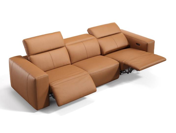 Ledercouch ROMA 3-Sitzer XXL Sofa Echtleder Big Sofa Relaxfunktion elektrisch verstellbar