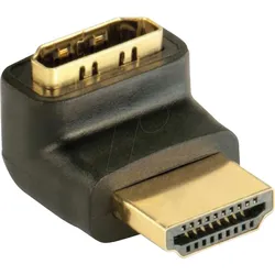 IADAP-HDMI-L - Adapter, HDMI Stecker auf HDMI Buchse, 90°, unten