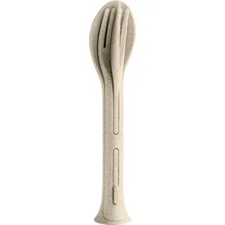 Koziol Klikk Pocket Besteck-Set 3 teilig nature desert sand