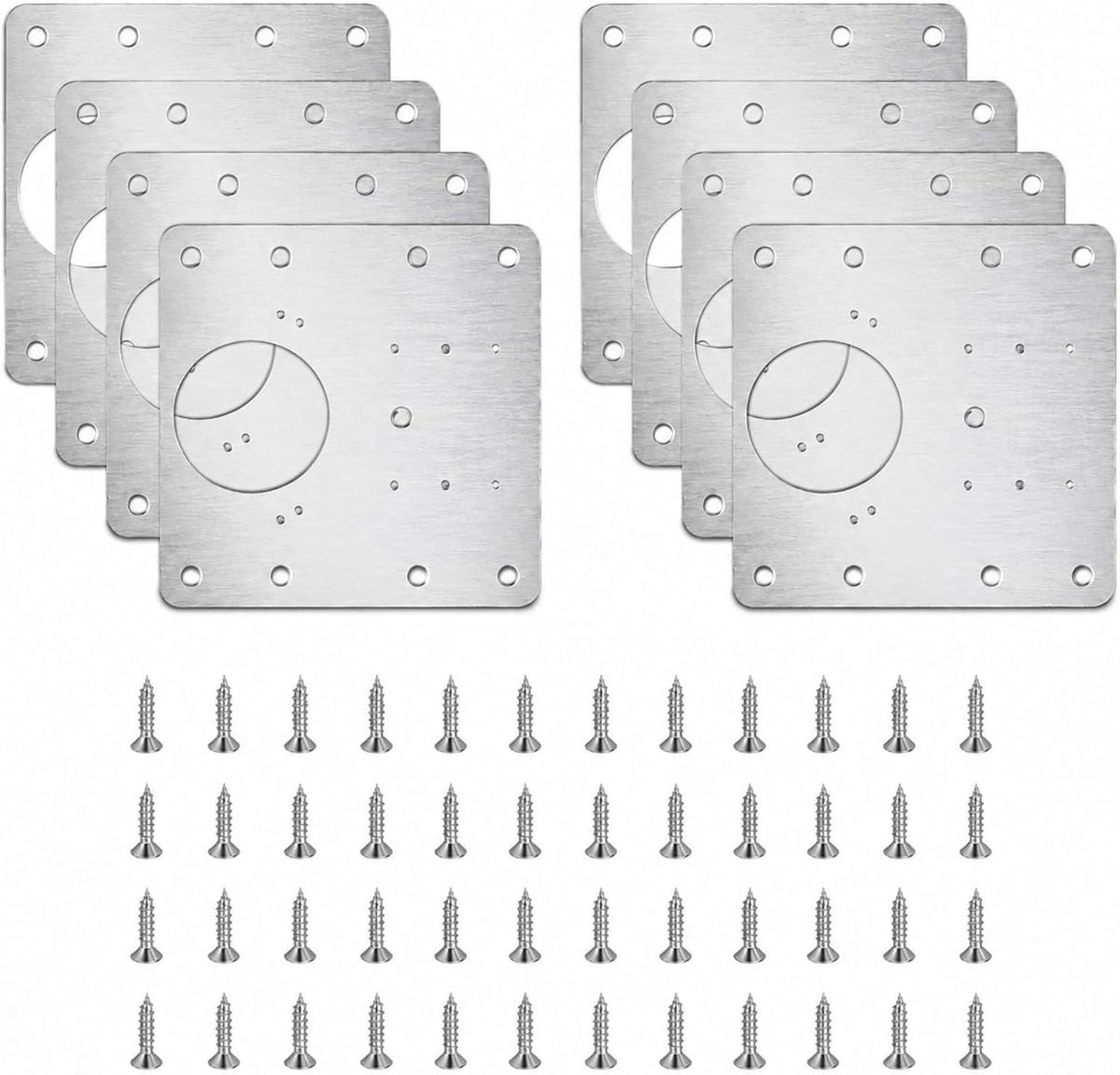 Set van 8 RVS reparatieplaten voor keuken- en meubelhengsels voor lades, kasten en raamdecoratie