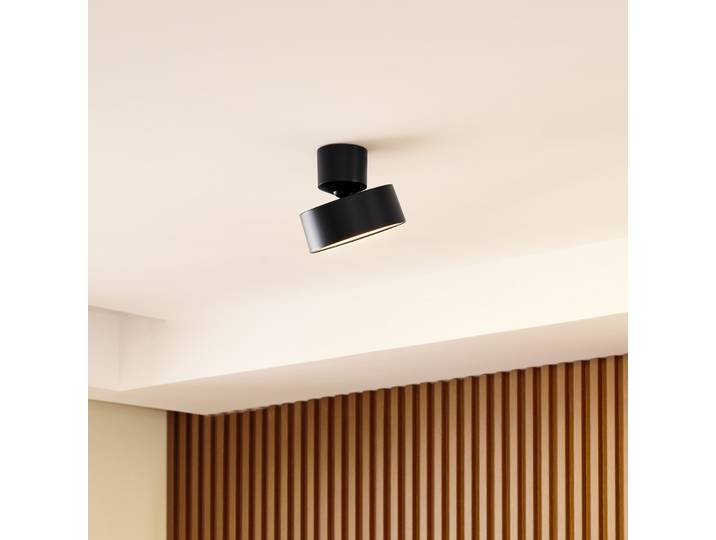 Nivoria LED Spot en Saillie Adjustable Black - Lindby - Salon / séjour - Moderne - Aluminium - Rond