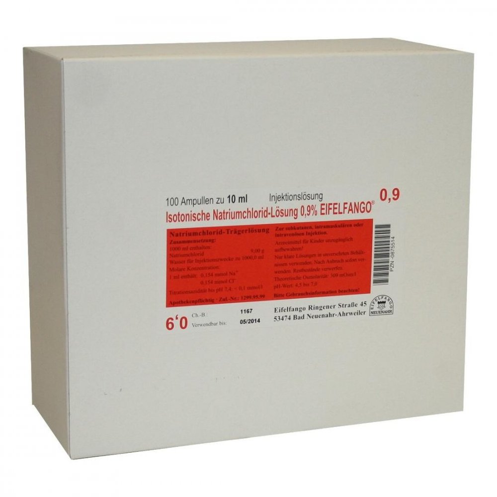 EIFELFANGO GmbH & Co. KG Isotonische Nacl Lösung 0,9% Eifelfango iniecto -lsg. 00875514