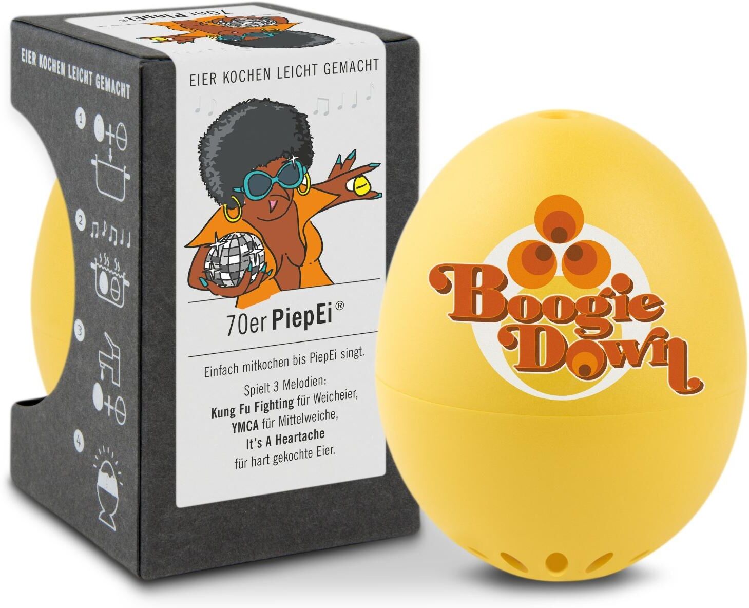Küchentimer "PiepEi Singende Eieruhr 70er", gelb (gelb, orange, rot), Wecker, Küchentimer gelb, orange, rot Einheitsgröße