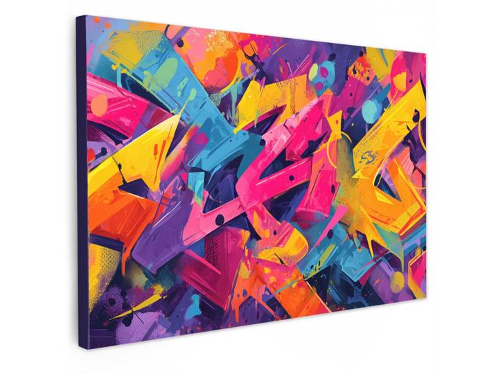 LEINWANDBILD Abstrakt - Formen - Farbenfroh Gemälde 60x40 cm