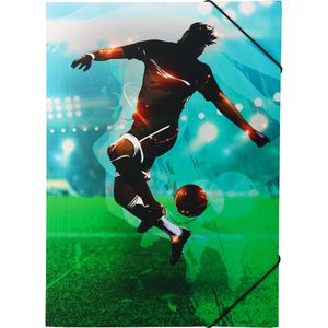 itenga Zeichenmappe 33105790, Fußball, A3, Karton, 3 Einschlagklappen, Gummizug
