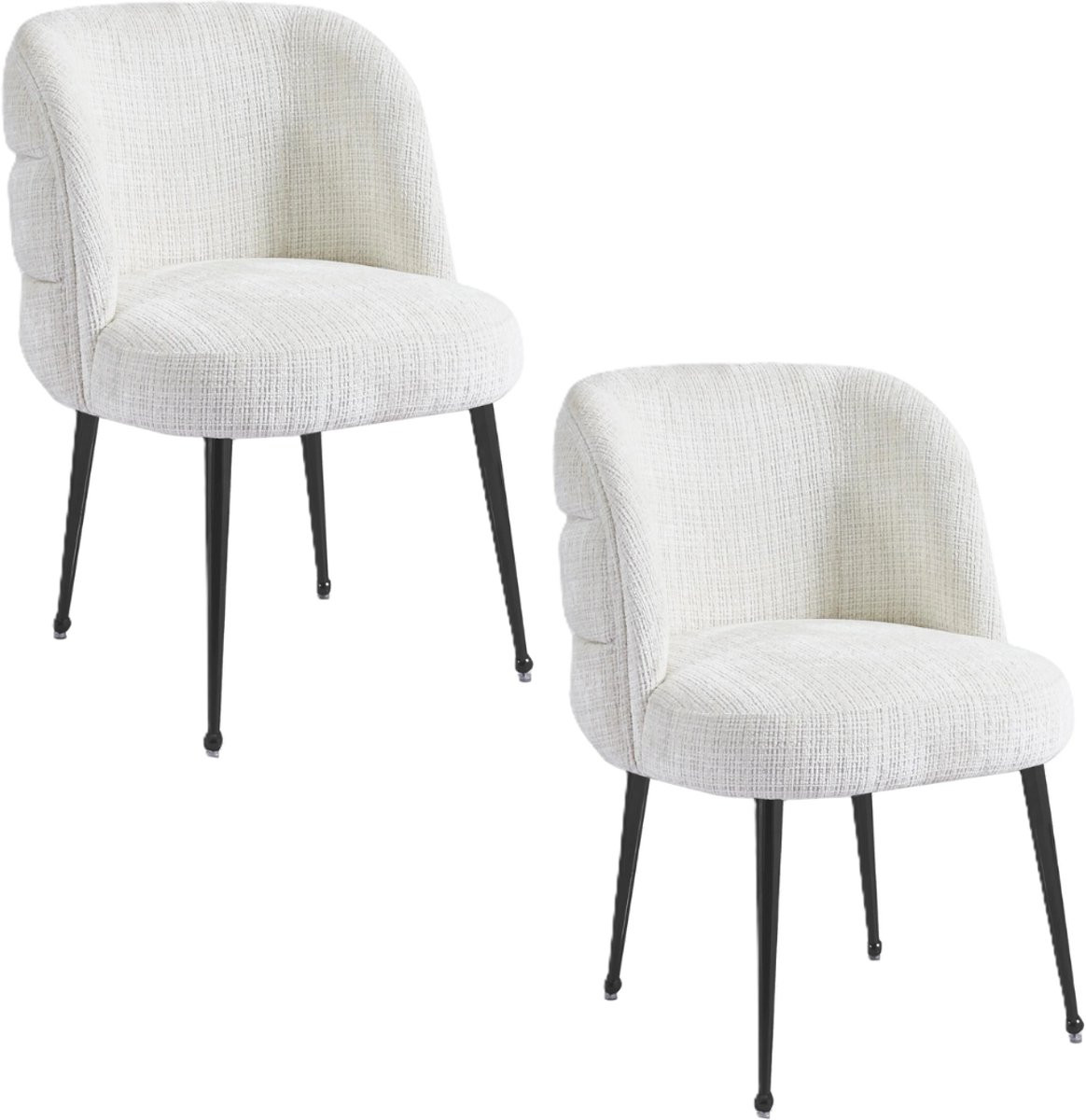 Kadirelli Set van 2 Eetkamerstoelen - Wit - Microvezel - Modern Hotel Chique