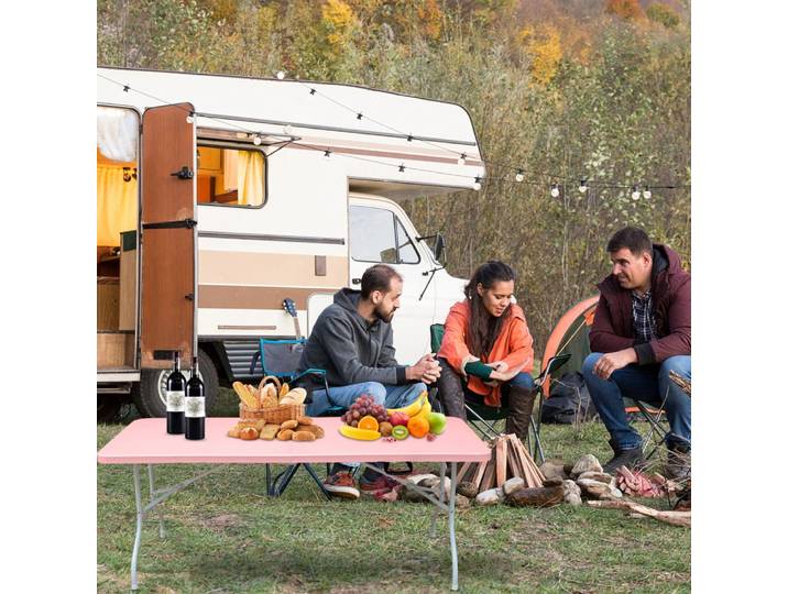 Table pliante robuste portable de 180 cm avec poignée, table pliable, table multifonctionnelle pliable pour le camping, les pique-niques et les fêtes