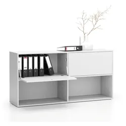 Büroregal LAYERS, lang, 2 Boxen, 1582 x 400 x 777, weiß