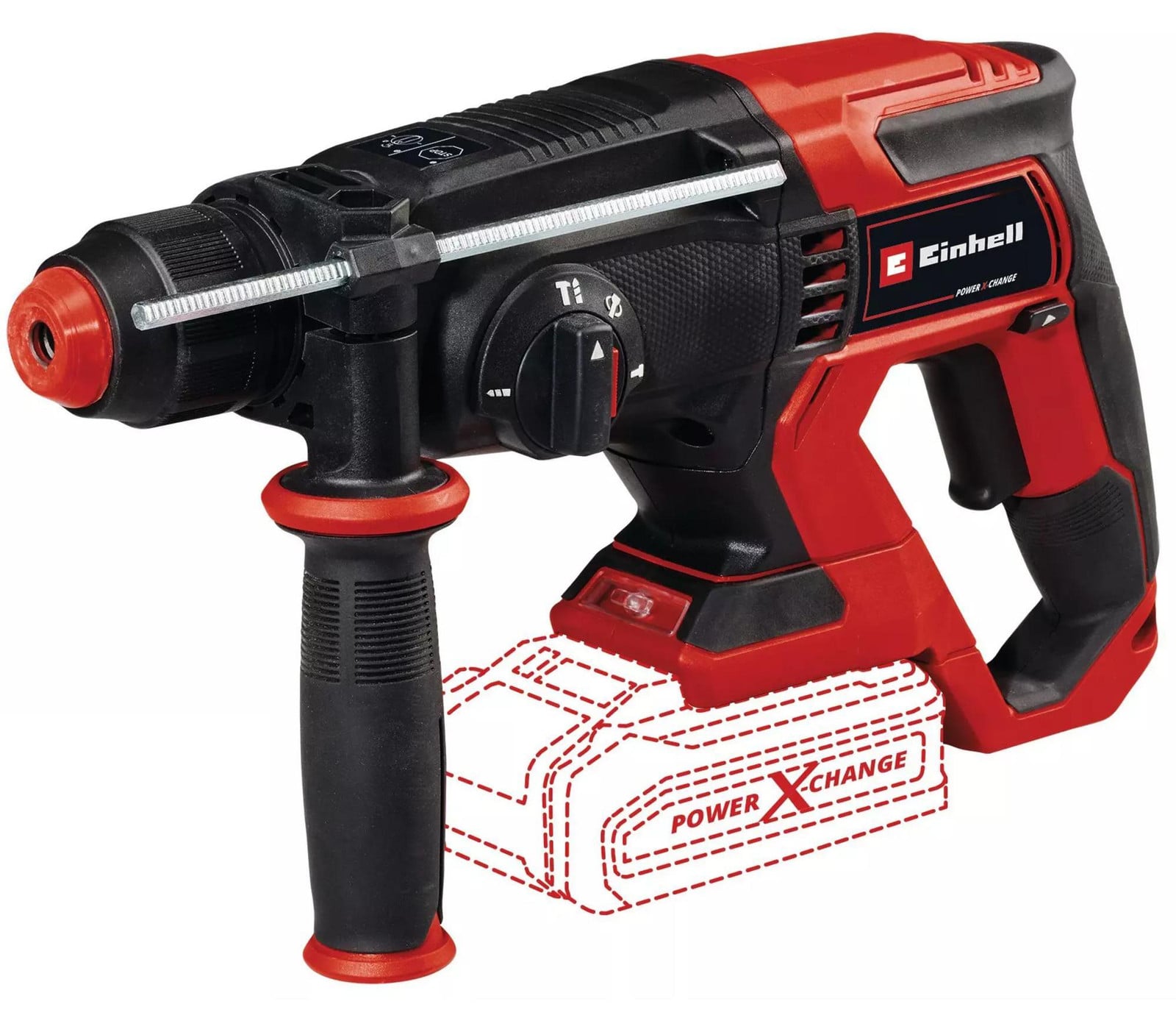 Einhell Power X-Change TE-HD 18/20 Li Solo accuschroefboormachine, 18 volt, zwart/rood