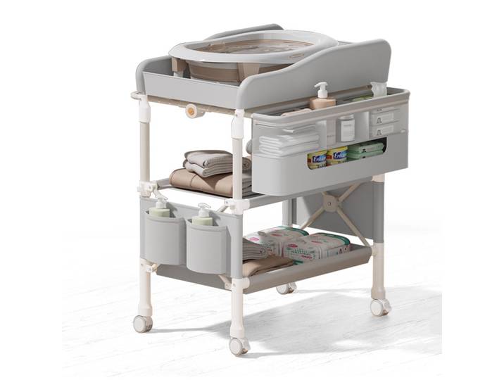 Table de Soins pour Bébé Portable, Multifonctionnelle, Pliable, Shampooing