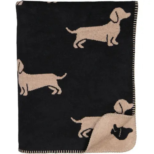 Cawo We love dogs Woonplaid 150 x 200 cm zwart/beige