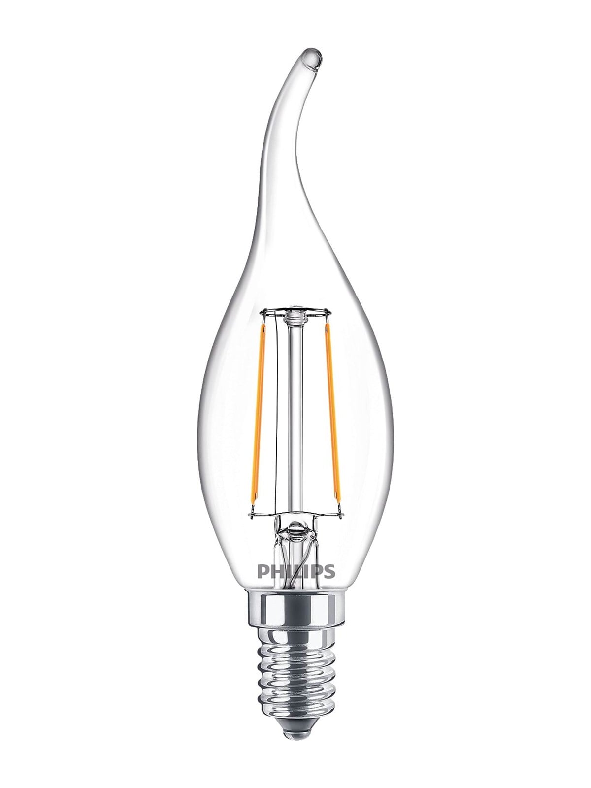 Philips LED-Lampe Classic Candle 2W/827 (25W) Clear E14