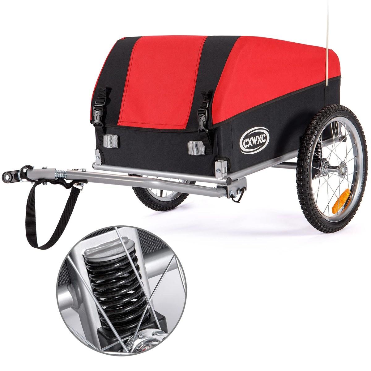 Fahrradanhänger Faltbar Lastenanhänger - 120 l - Tragkraft 40 kg - Mit Abdeckplane und Warnflagge