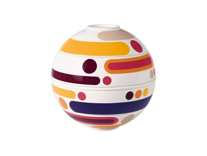 Villeroy & Boch Iconic La petite Boule Miami 14x14x14cm Weißes und mehrfarbiges Porzellan-Set, hergestellt in Deutschland, spülmaschinen- und mikrowellengeeignet