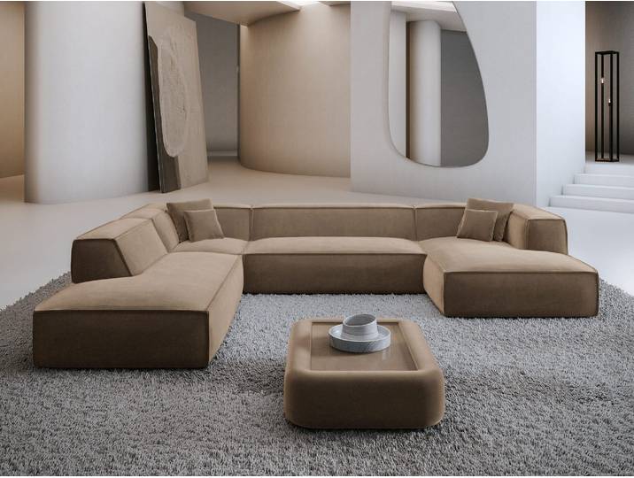 Wohnlandschaft Liranda Lounge U-Form aus Stoff