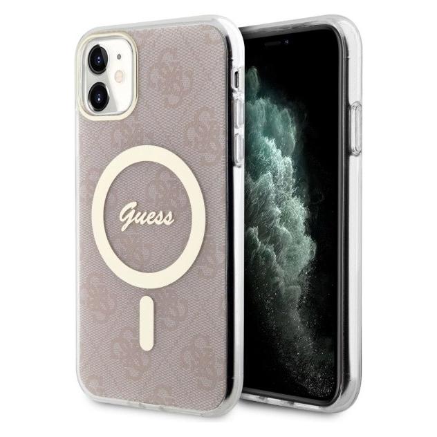 Guess GUHMN61H4STP iPhone 11 6.1" pink/pink hardcase 4G MagSafe (Apple iPhone 11) (GUE002815-0)