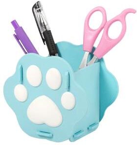 Youfap Market Pen Holder Stationery Holder, Cute Cat Paw Desk Organizer For Office blue