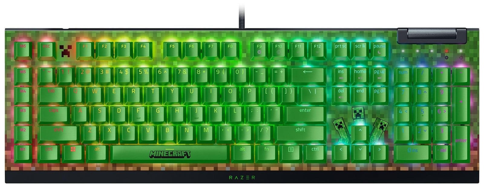 Razer BlackWidow V4 X Mechanisch Gaming Toetsenbord met RGB LED-verlichting, Groen