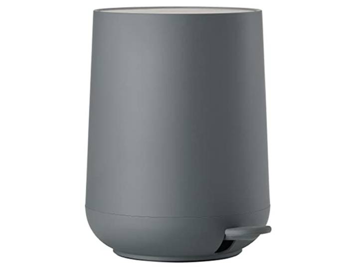 ZONE DENMARK Poubelle Salle de Bain Nova - 5L - Poubelle à pédale - Design Scandinave - Plastique ABS Doux Au Toucher - H29cm D23cm - Gris