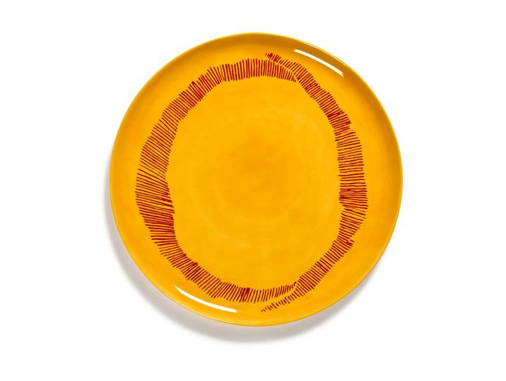 Serax Plat à service Ottolenghi Feast Ø35 cm Yellow stripes-red