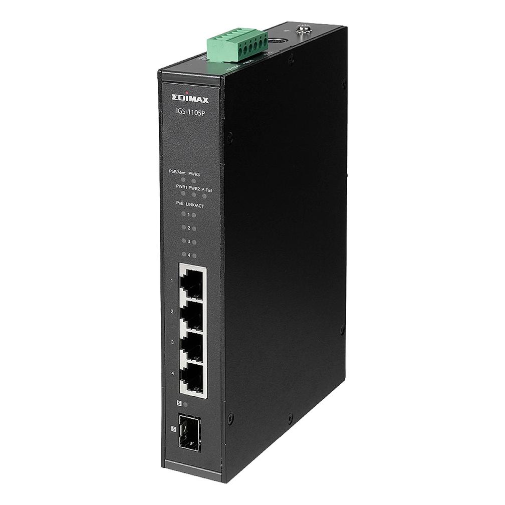 Edimax Pro Rail PoE+ Switch IGS-1105P 5 Port (5 Ports) (IGS-1105P)