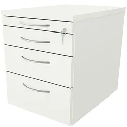 fm Büromöbel Schubladen Rollcontainer »Sidney« einheitliches Dekor weiß, 43.4x54x60 cm