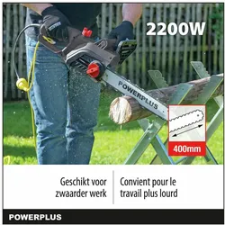 Powerplus, Kettensäge, Kettensäge 2200W 400mm - 1 Acc. (Elektro Kettensäge)