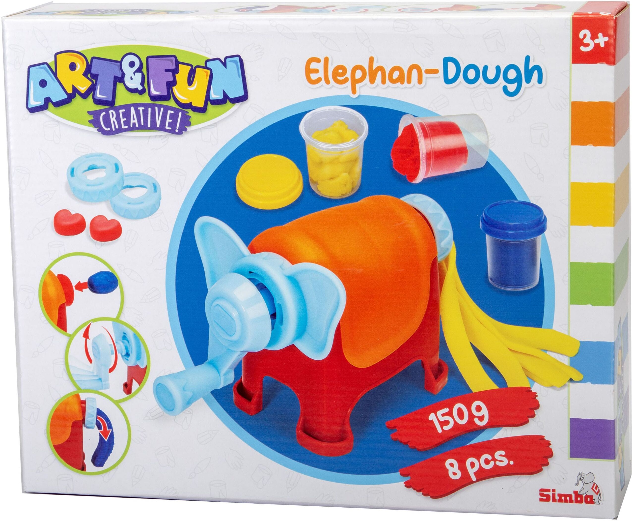 Knetform-Set SIMBA "Art & Fun, Elephan-Dough", bunt, Kneten, Kinder, Knetform-Set
