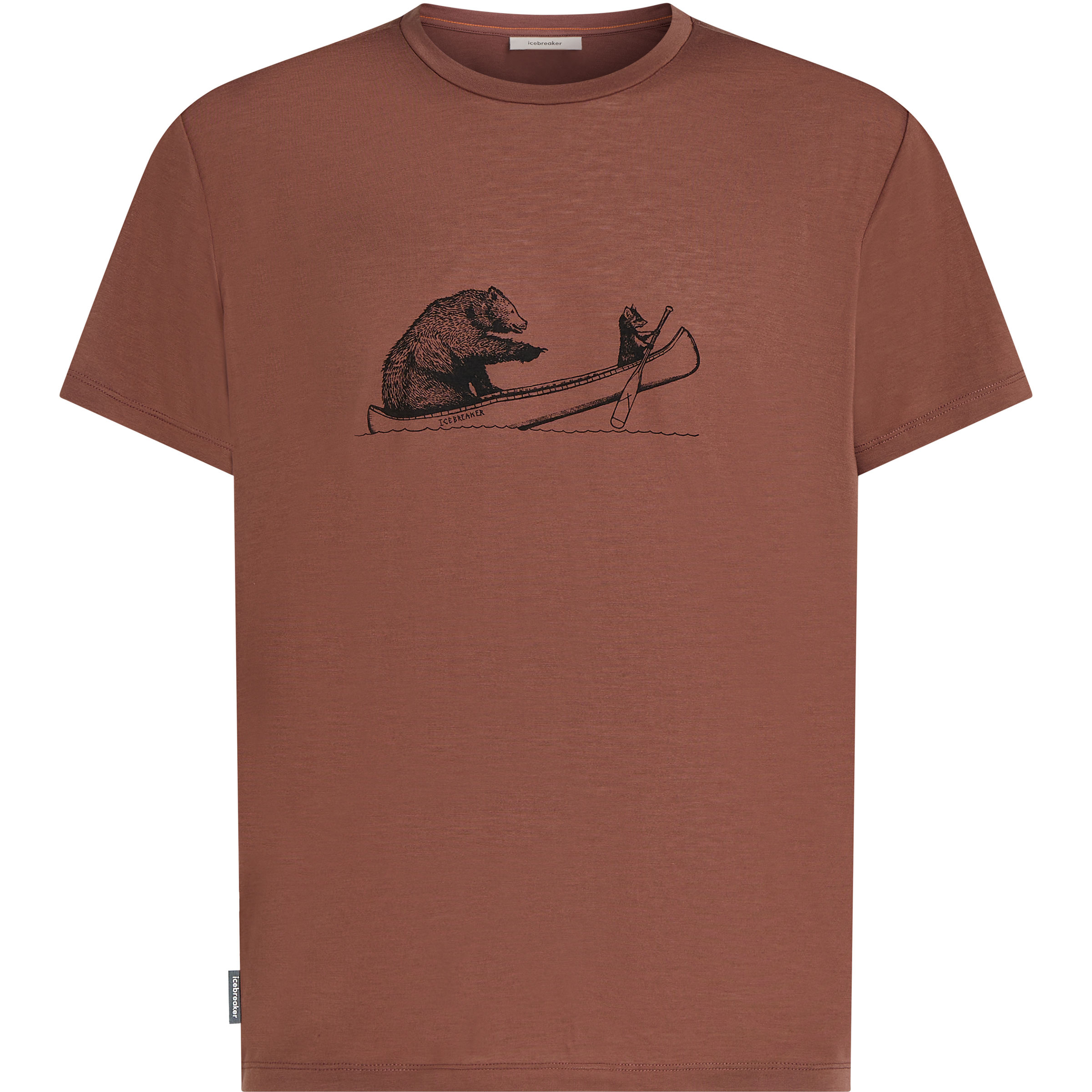 Icebreaker Core Canoe Companions Herren T-Shirts braun Größe L Trekking Hautfreundlich Merinowolle | Lyocell (Tencel)