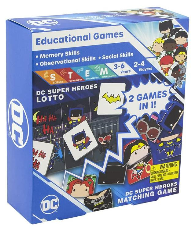 Paladone DC Comics Superhelden geheugenspel, 2 spellen in 1, officieel gelicenceerd