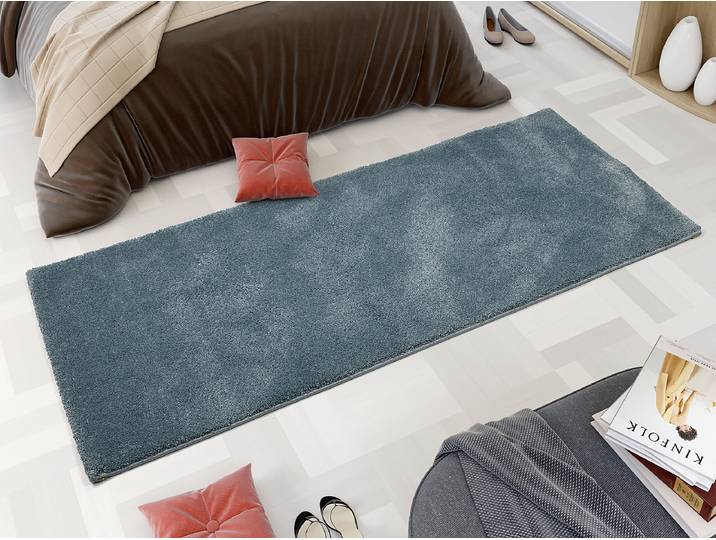 home24 Loper Moss Mono 80 x 200cm blauw/blauw