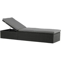 Sonnenliege Quad ca. 61x38x198 cm Schwarz