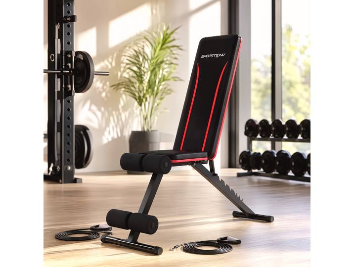 SPORTNOW Banc Musculation Pliable Dossier 7 Niveaux Gym Noir