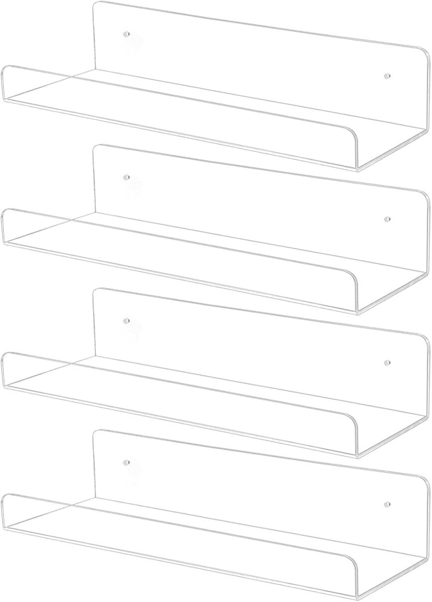 Transparante zwevende acryl plank voor wandmontage, Breedte: 15,24 cm