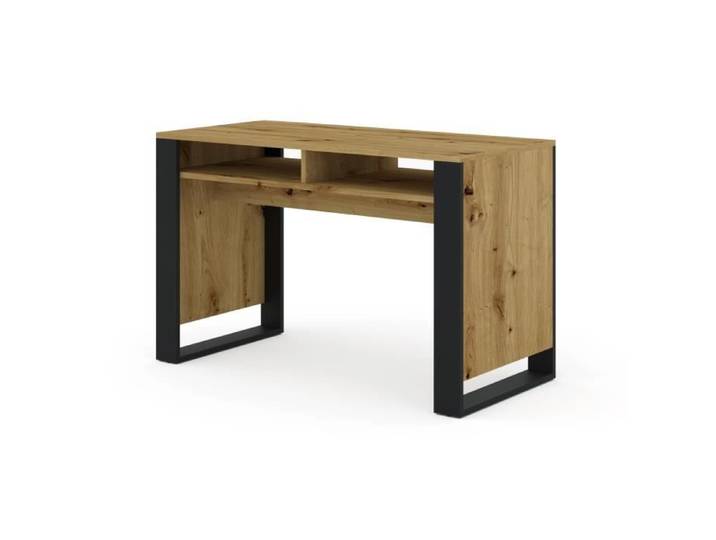 Bureau MONDI 120x55x75 cm chêne artisan / noir