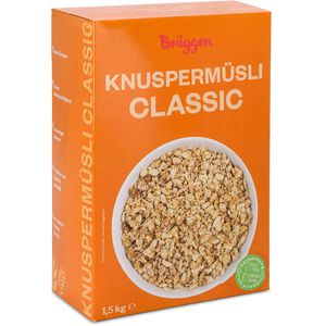 Brüggen Müsli Knuspermüsli Classic, Vorratspack, mit Weizen-Reis-Extrudat & Honig, 1500 g (1,5 kg)