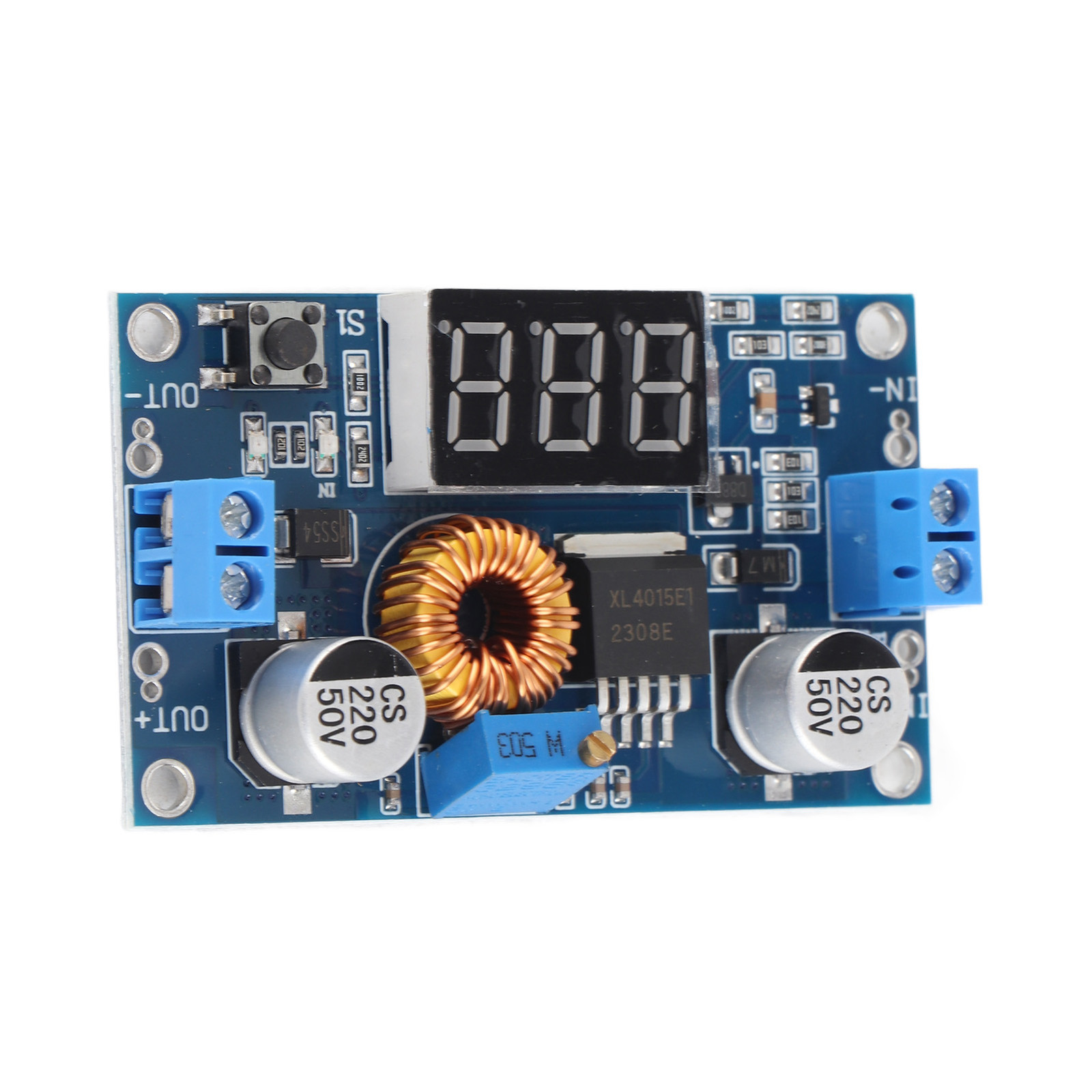 DC-naar-DC-module 5A 75W instelbare step-down module spanningsregelaar met LCD-display