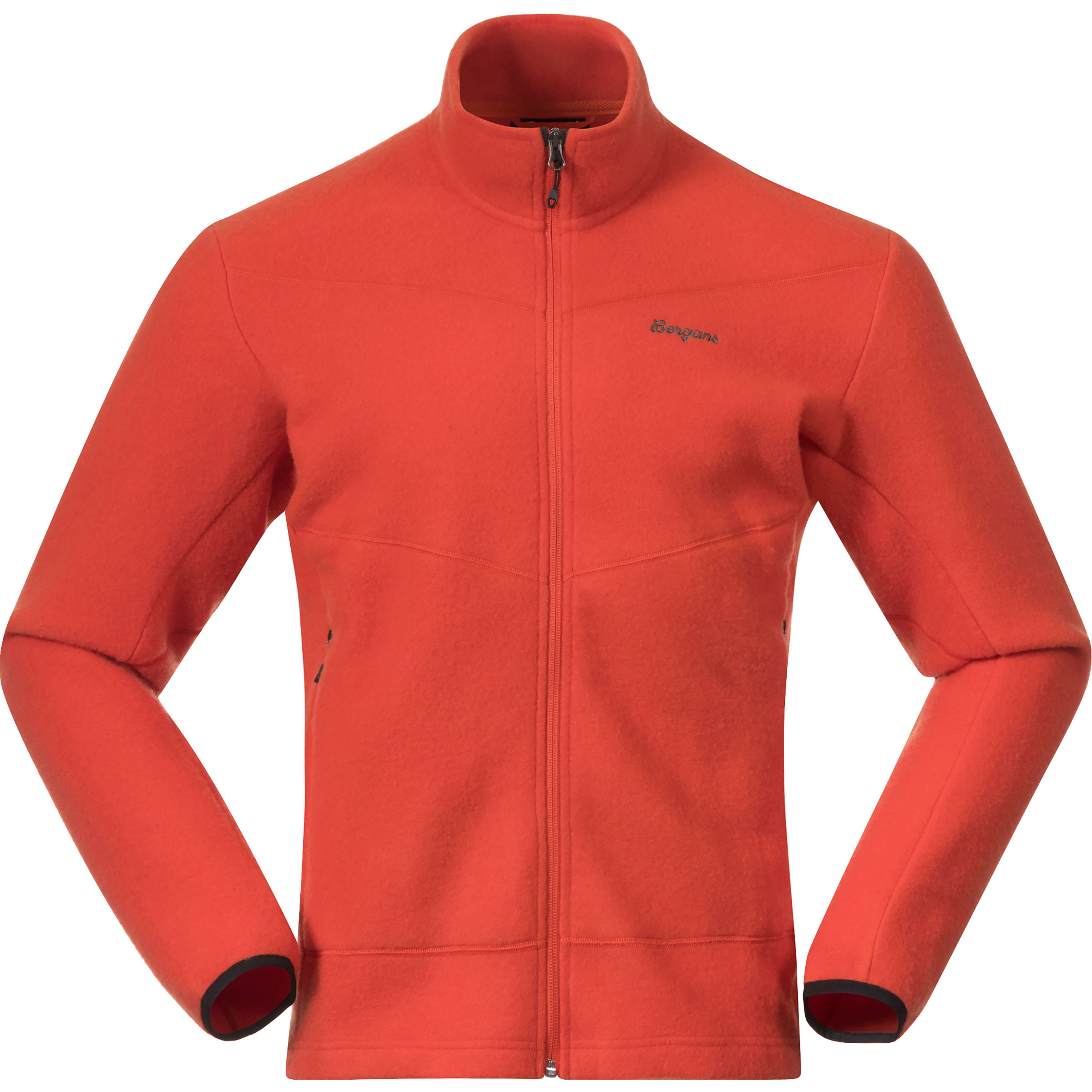 Bergans Rabot Merino Fleece Herren Fleecejacke rot Größe L Trekking Elastisch Merinowolle