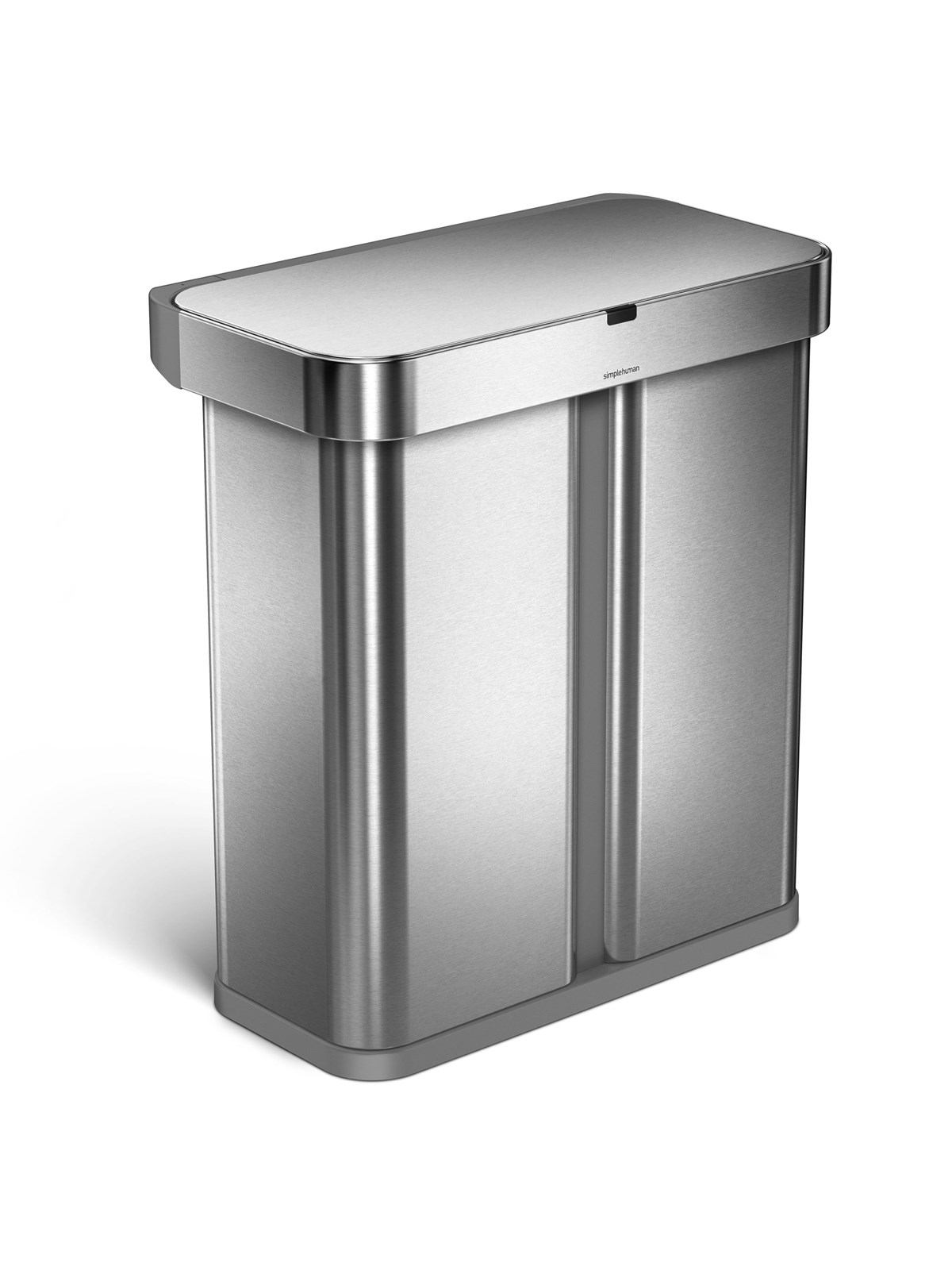 Simplehuman 58L (34/24), rechteckiger Sensormülleimer mit Sprachsteuerung, gebürstet